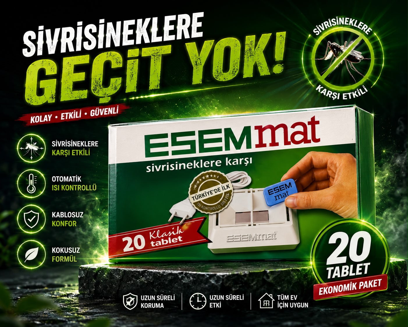 ESEMMAT SİVRİSİNEKLERE KARŞI 20 TABLET